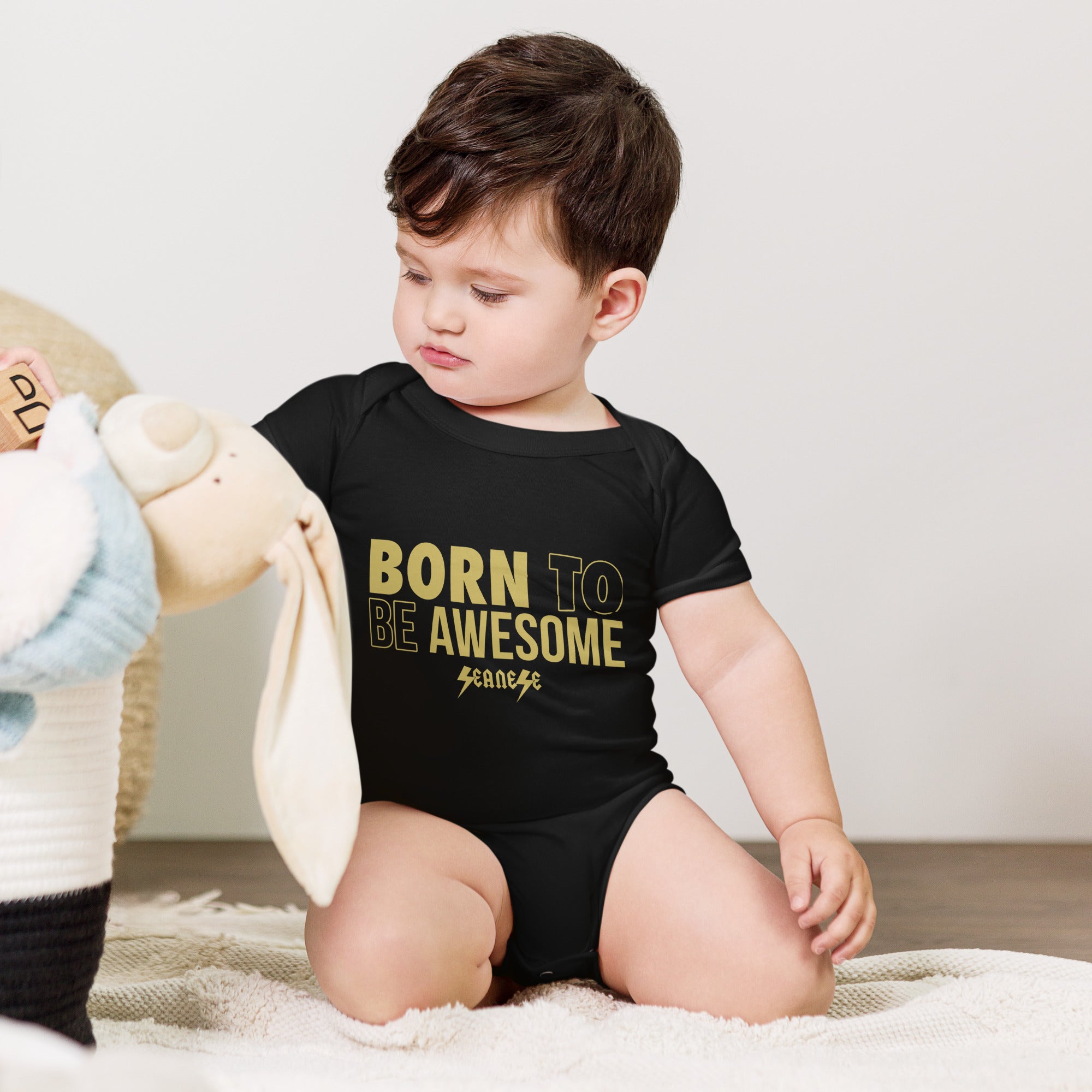 Born to be Awesome---Baby short sleeve one piece---Click for more shirt colors