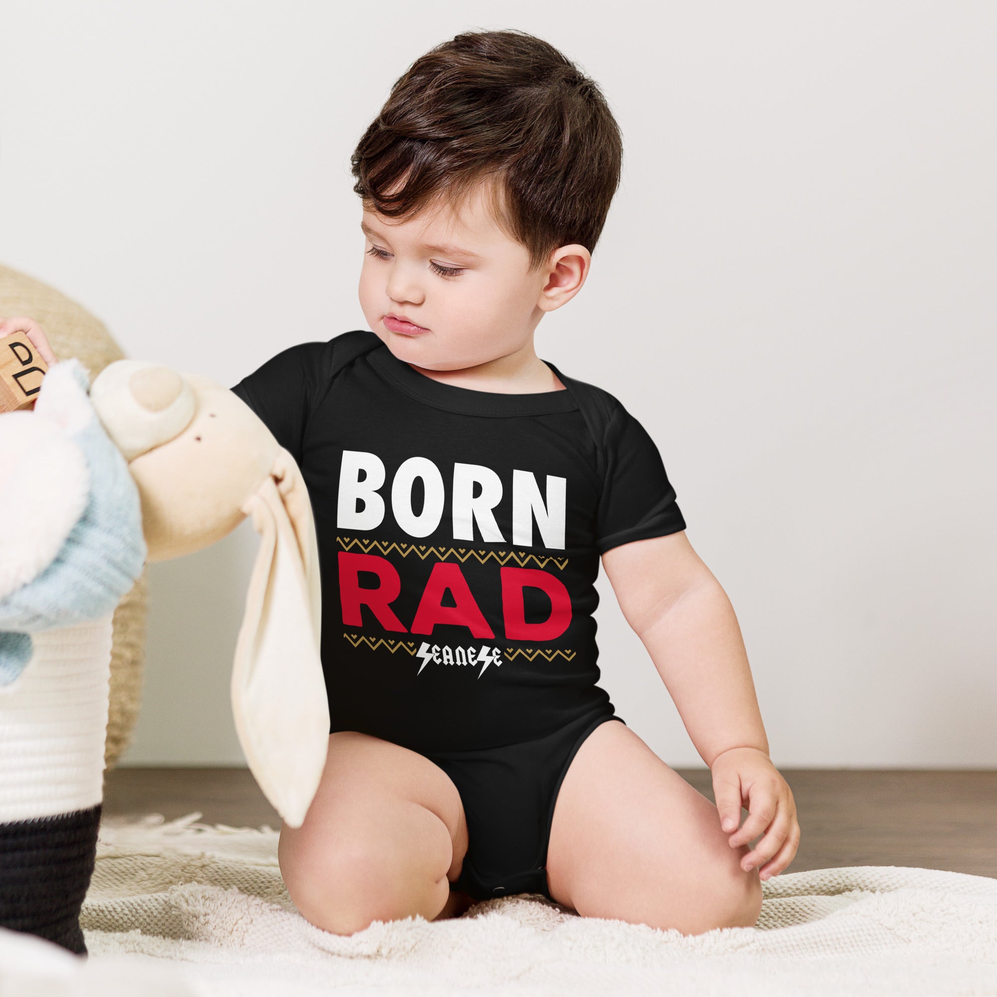 Born Rad---Baby short sleeve one piece--- Click for more shirt colors