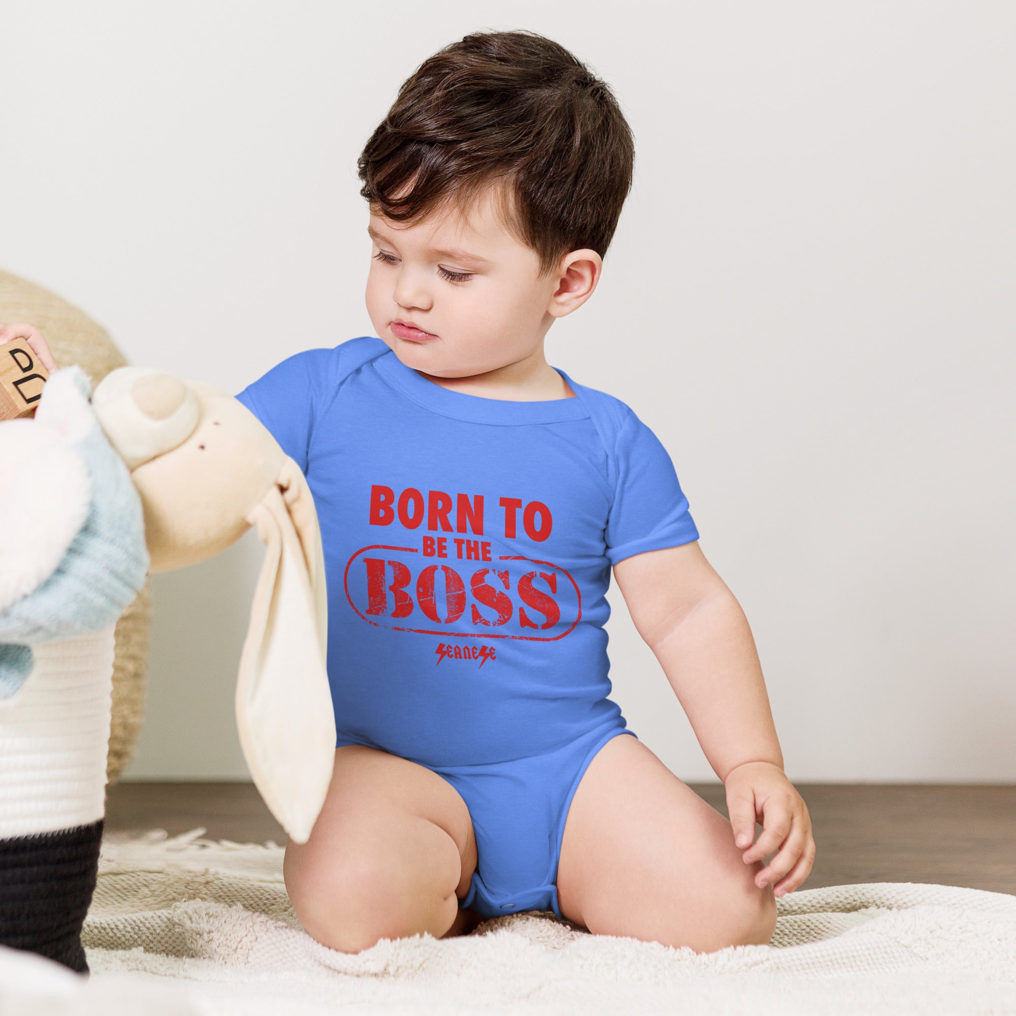 Born to be the Boss---Baby short sleeve one piece--- Click for more shirt colors