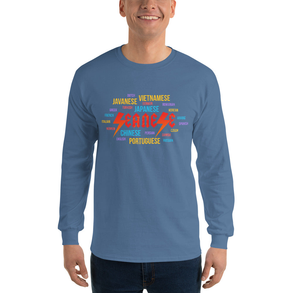 Men’s Long Sleeve Shirt---Seanese Languages---Click for more shirt colors