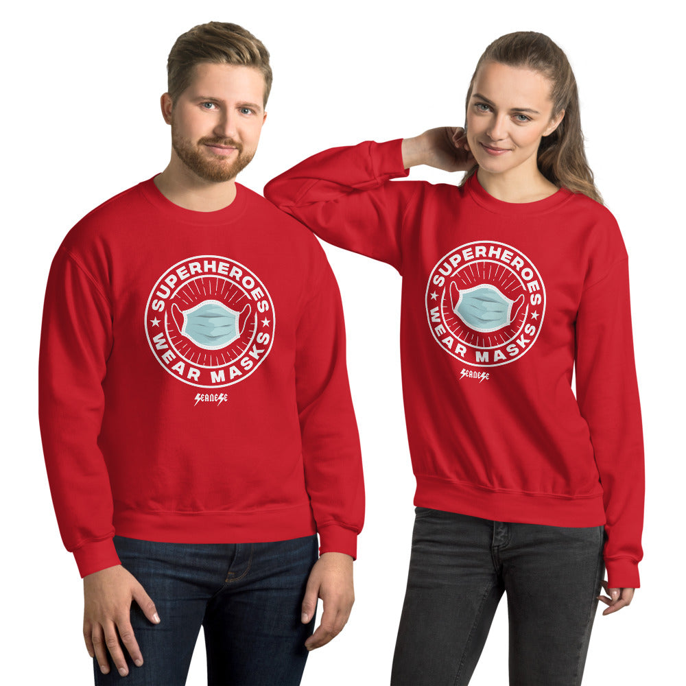Unisex Sweatshirt---SuperheroeS Wear Masks---Click for more shirt colors