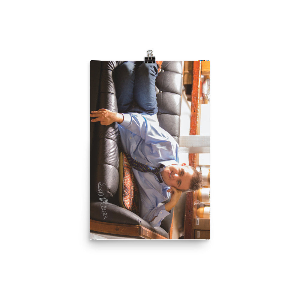Poster Autographed Sean on Couch 18x12