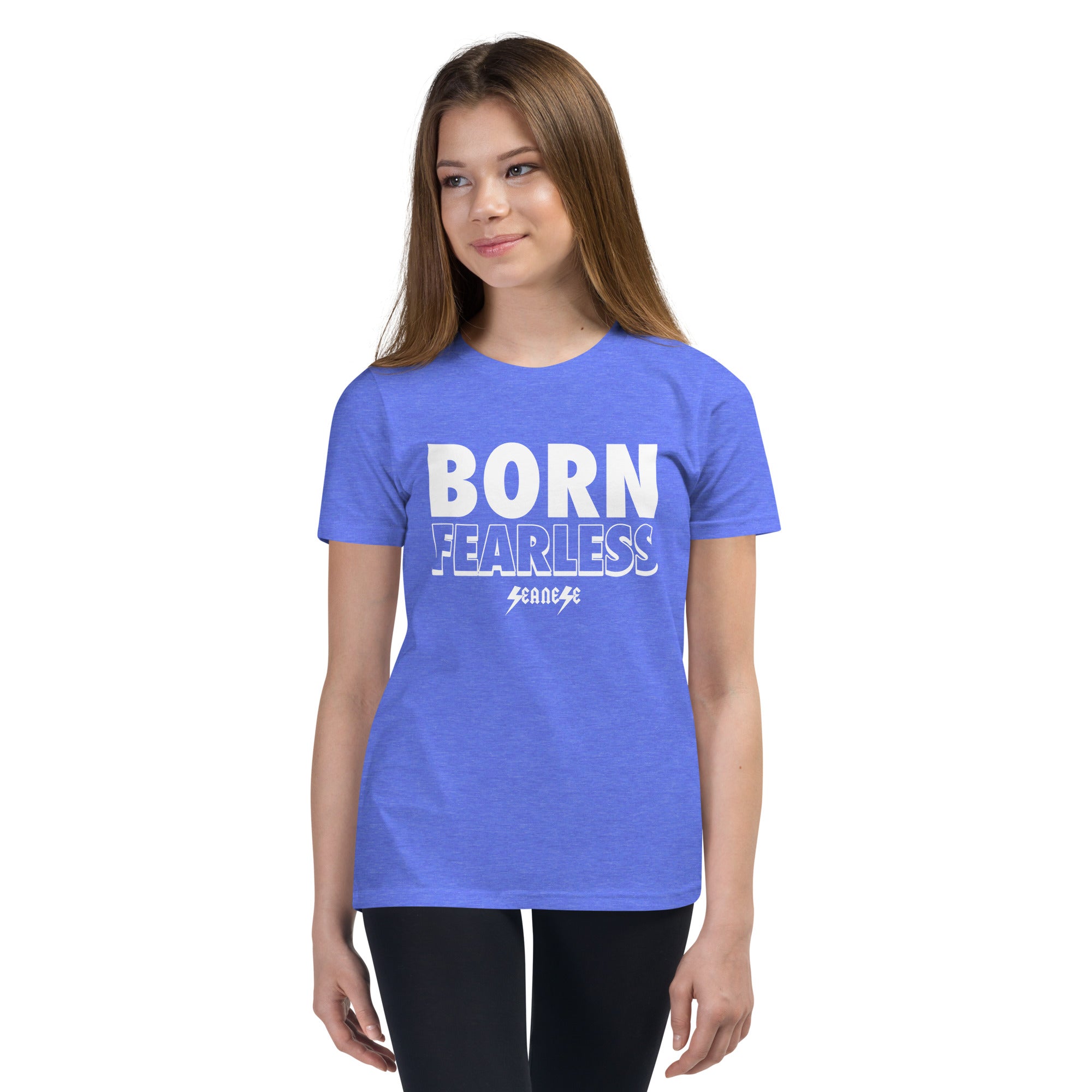 Youth Short Sleeve T-Shirt---Born Fearless---Click for More Shirt Colors