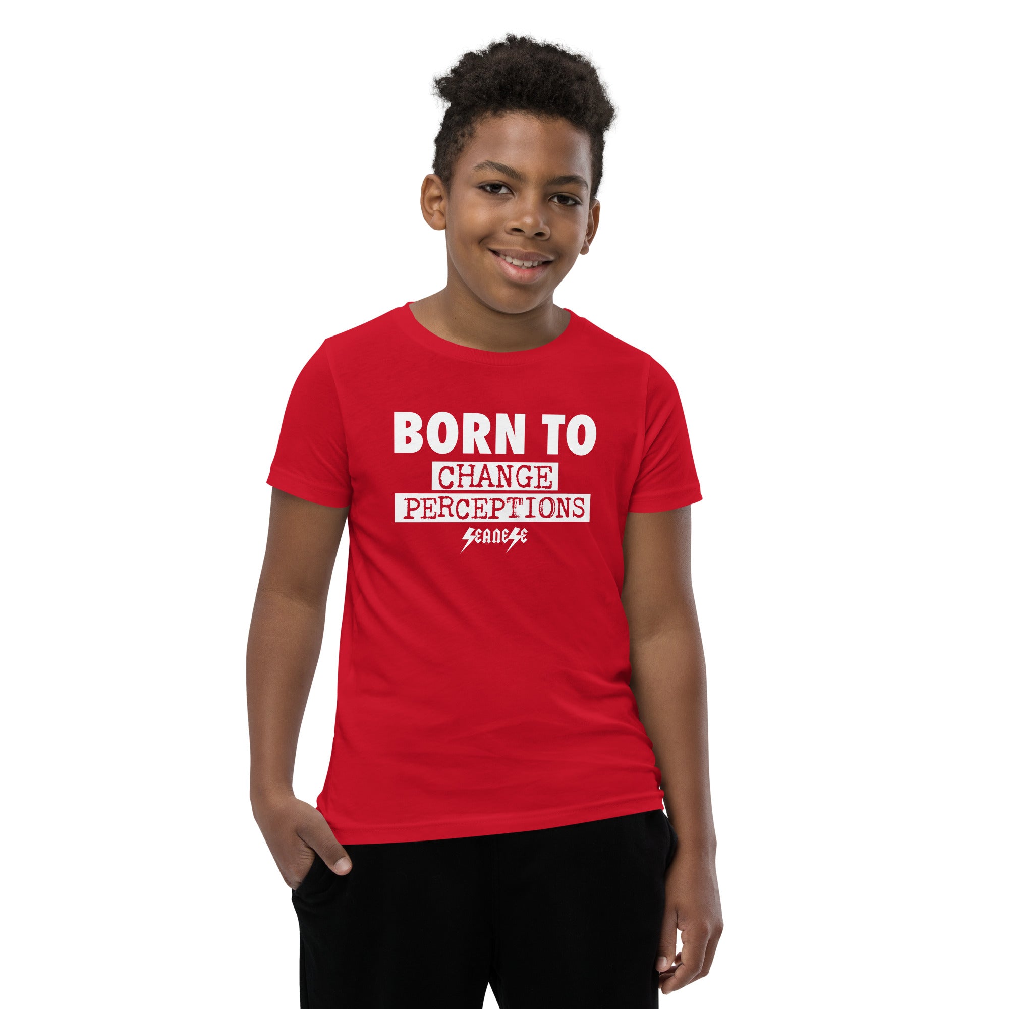 Youth Short Sleeve T-Shirt---Born to Change Perceptions---Click for more shirt colors