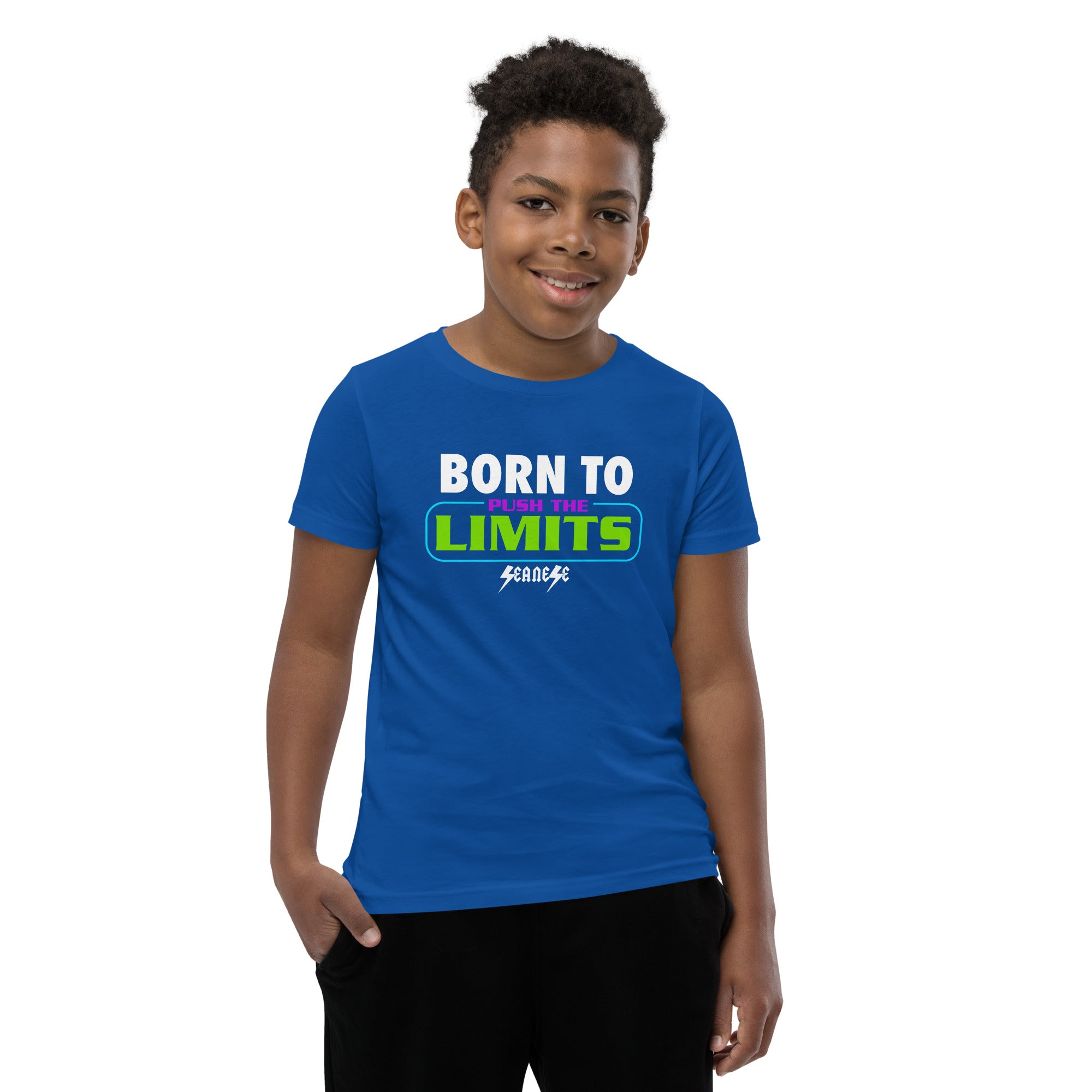 Youth Short Sleeve T-Shirt---Born to Push the Limits---Click for More Shirt Colors